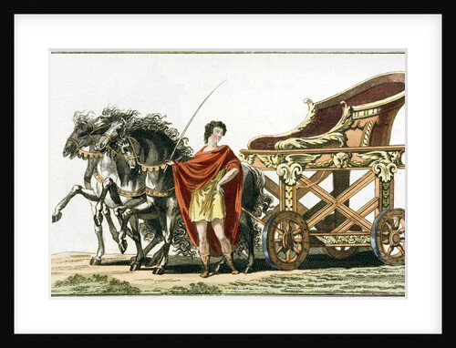 Print of Roman Chariot by Anonymous