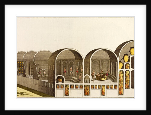 Print of Cross Section of Roman Baths by Anonymous