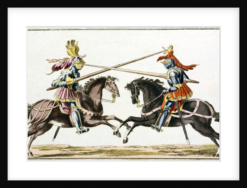 Print of Medieval Knights Jousting by Anonymous