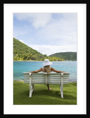 Woman on Bench at Saba Rock by Anonymous