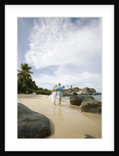 Middle Aged Couple Walking on Beach at The Baths by Anonymous