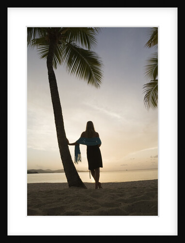 Woman Watching Sunset on Beach by Anonymous