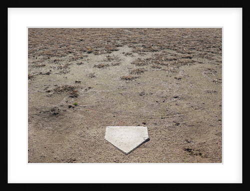 Home Plate on Field of Dirt and Dead Grass by Anonymous