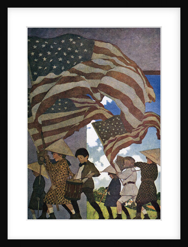 With Trumpet and Drum by Maxfield Parrish