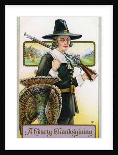 A Hearty Thanksgiving Postcard by Anonymous