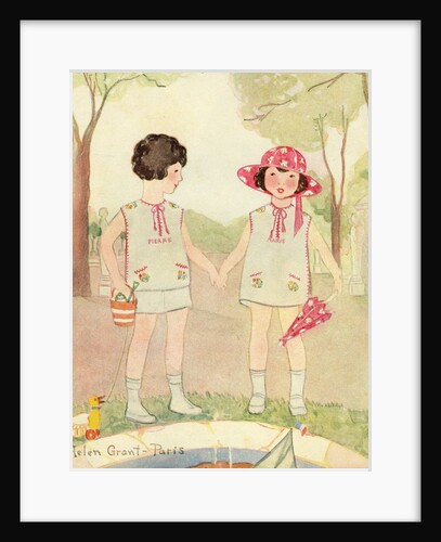Illustration of Boy and Girl in Park by Helen Grant