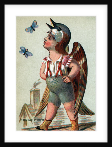Illustration of Child Dressed in Sparrow Costume by Anonymous