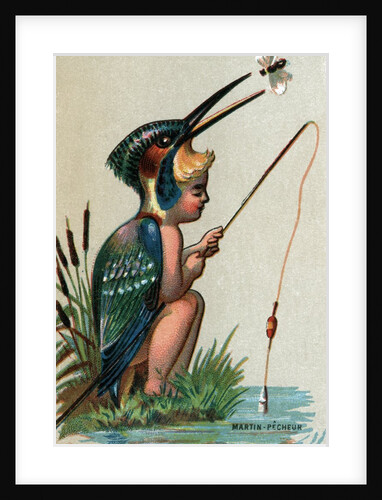 Illustration of Child Dressed in Malachite Kingfisher Costume by Anonymous
