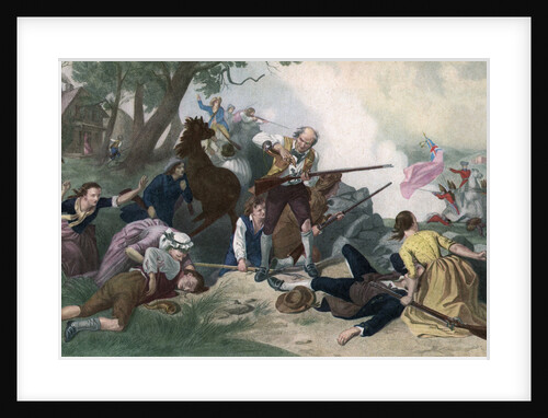 First Blow for Liberty: Here Once the Embattled Farmers Stood and Fired the Shot Heard Round the World Print by Anonymous