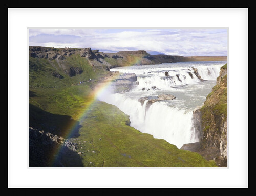 Rainbow over Gulfoss Waterfall by Anonymous