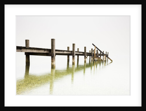 Pier on Foggy Lake by Anonymous