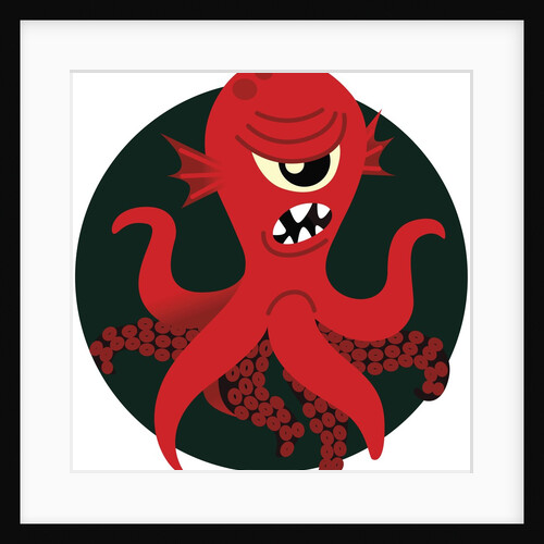 Red Octopus Monster by Anonymous