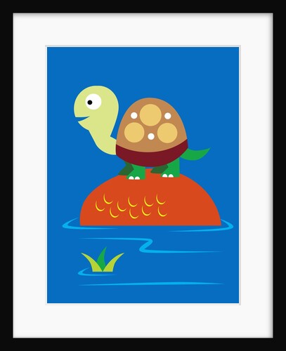Turtle On A Rock by Anonymous