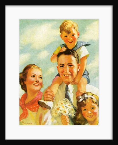Illustration of 1940s Family by Anonymous