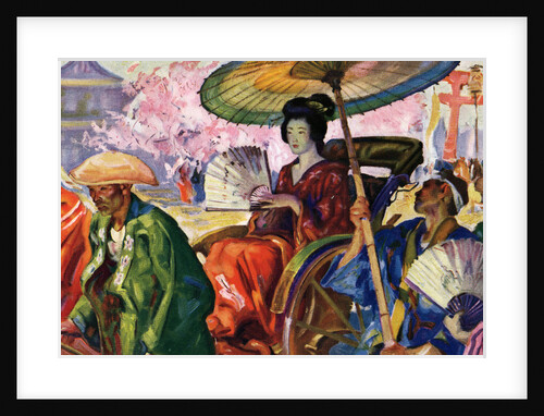 Illustration of Japanese Woman in Rickshaw by Matt Clark
