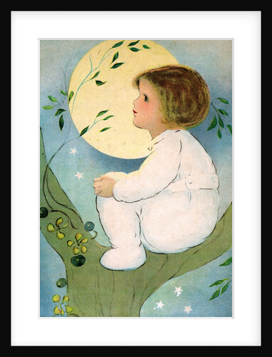 Illustration of Girl Sitting in Tree by Margaret Evans Price