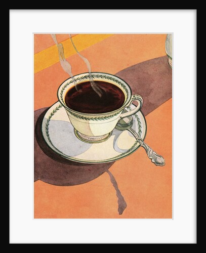 Illustration of Steaming Cup of Coffee by Anonymous