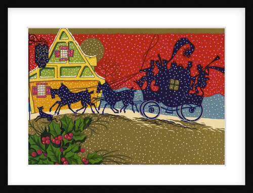 Illustration of Horse-Drawn Carriage Arriving at Inn by Anonymous