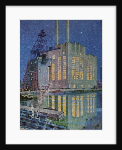 Illustration of Gould Street Gas and Electric Power Station by Robert McGill Mackall
