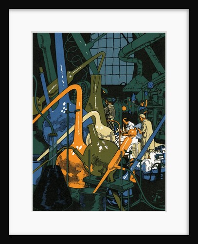 Illustration of Men in Chemistry Lab by Anonymous