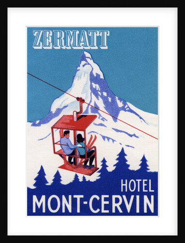 Zermatt Hotel Mont-Cervin Luggage Label by Anonymous