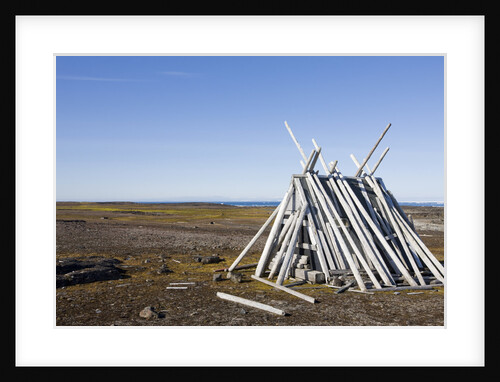Trappers Hut Protected by Driftwood in Tusenoyane Archipelago by Anonymous