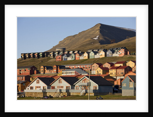Town of Longyearbyen in Setting Midnight Sun by Anonymous