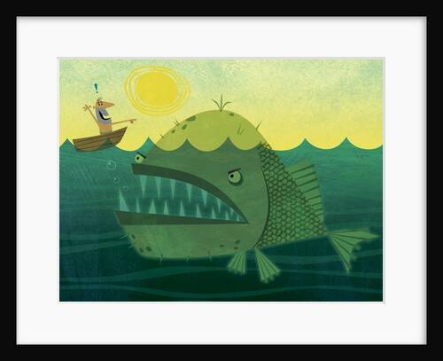 Shipwrecked Man Approaching What He Thinks Is an Island by Anonymous