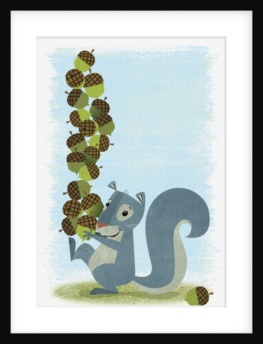 Squirrel Carrying Mound of Acorns by Anonymous