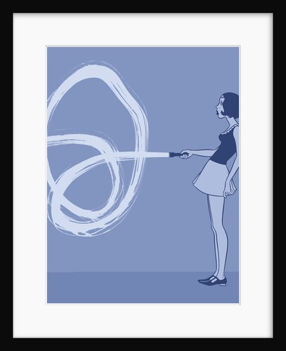 Young Woman Holding Flashlight by Anonymous