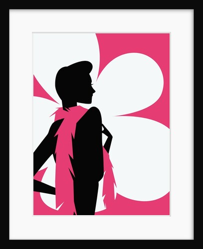 Woman with a pink scarf by Anonymous