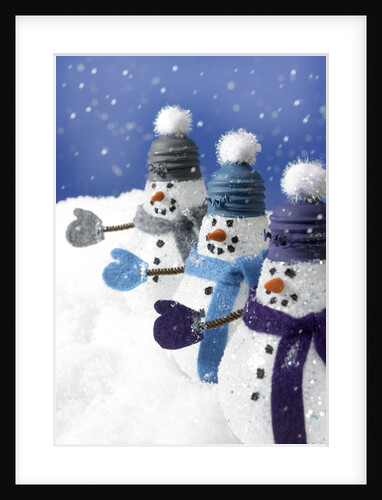 Snowmen in a Row by Anonymous