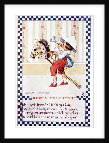 Illustration of "Ride a Cock Horse" Nursery Rhyme by Anonymous