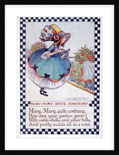 Illustration of "Mary Mary Quite Contrary" Nursery Rhyme by Anonymous