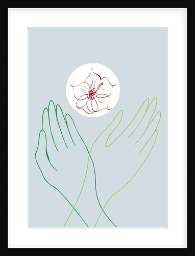 Two Hands Crossed in Front of a Flower by Anonymous