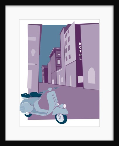 Scooter Parked on the Street by Anonymous