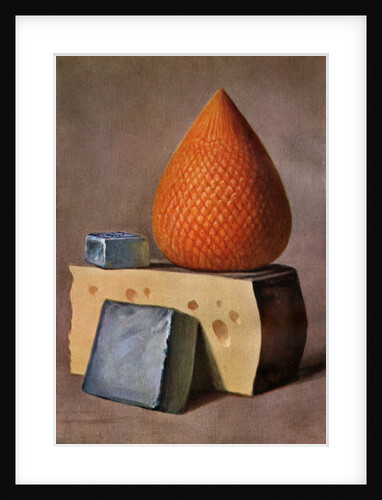 Illustration of four types of cheese by Anonymous