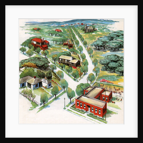 View of small American town by Anonymous