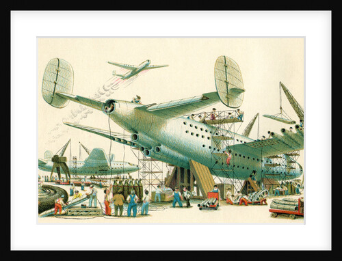 Illustration of Early Airplane Construction by C.H. DeWitt