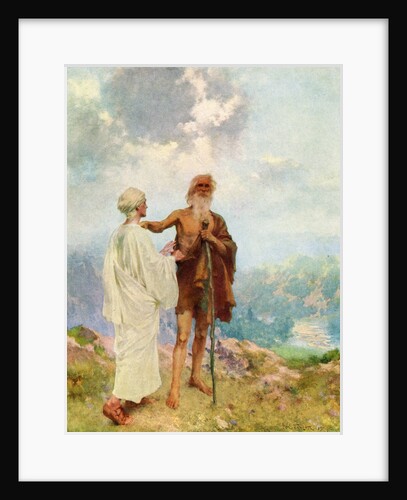 Illustration of the parting of Elijah and Elisha by W.L. Taylor