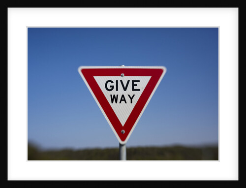 Give Way road sign on Great Ocean Road in Australia by Anonymous