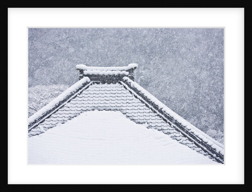 Snow covered temple roof by Anonymous