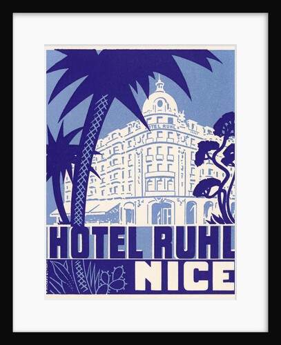 Hotel Ruhl Nice Luggage label by Anonymous