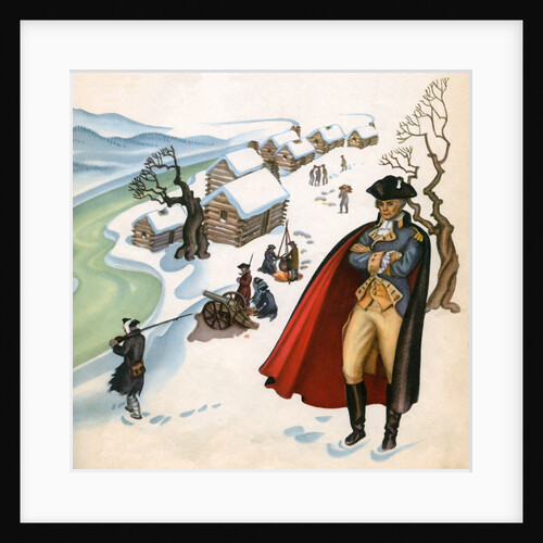 Illustration of George Washington at Valley Forge by Janice Holland