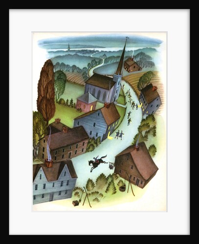 Illustration of the ride of Paul Revere by Janice Holland