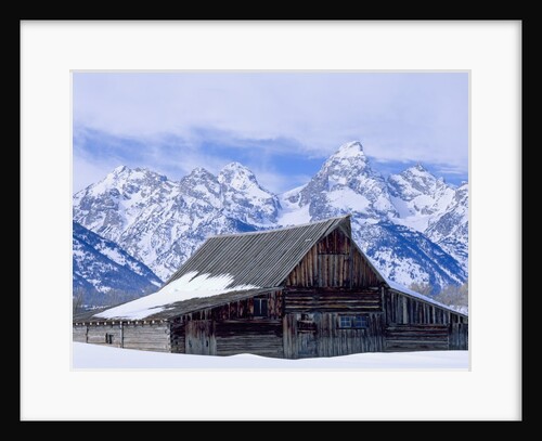 Moulton Barn below the Teton Range in winter by Anonymous
