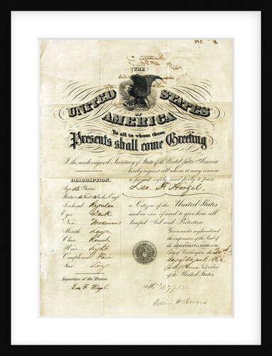 American passport dated from 1866 by Anonymous
