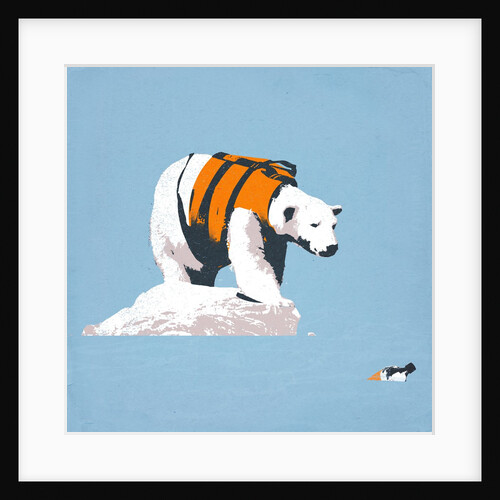 Polar bear in a life jacket by Anonymous