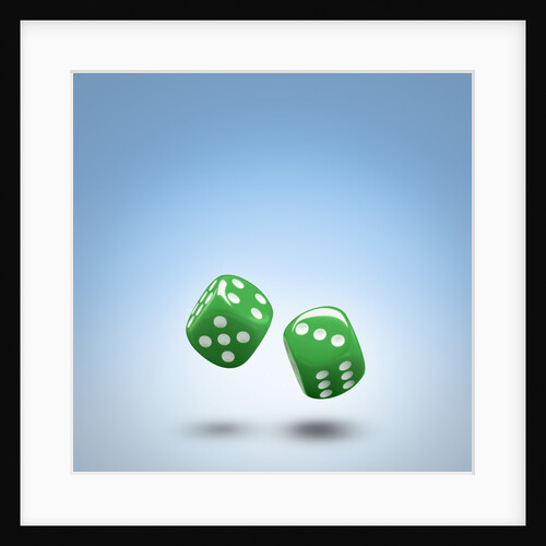 Green dice by Anonymous
