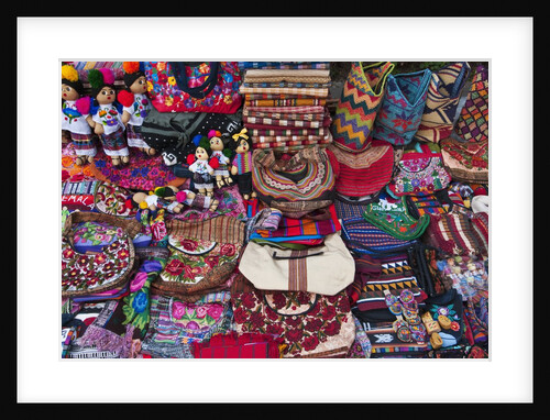 Guatemalan textiles for sell at market in Antigua by Anonymous